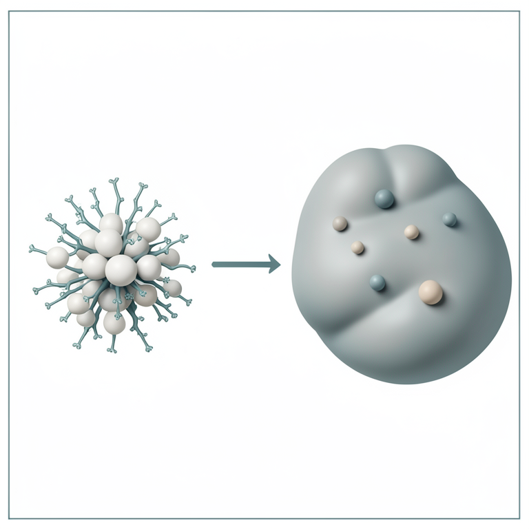 AI-generated conceptual illustration (Human adipose tissue and adiponectin protein molecules). It explains the idea and does not show study data.