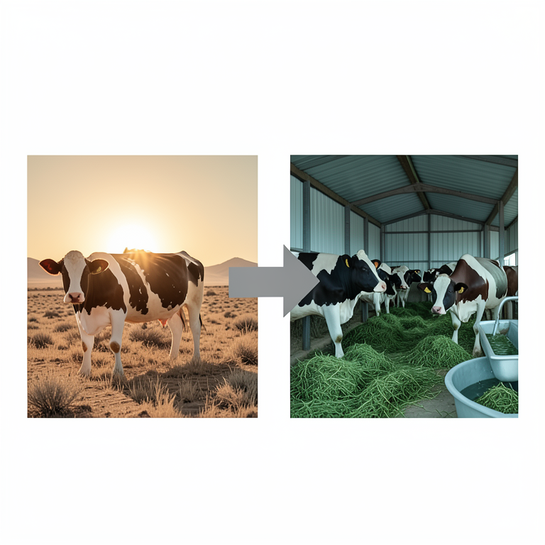 AI-generated conceptual illustration (dairy cattle in Rajasthan). It explains the idea and does not show study data.