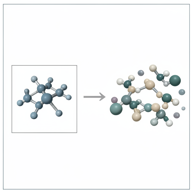 AI-generated conceptual illustration (Saccharomyces cerevisiae (Baker's yeast) cells and chemical molecular structures). It explains the idea and does not show study data.