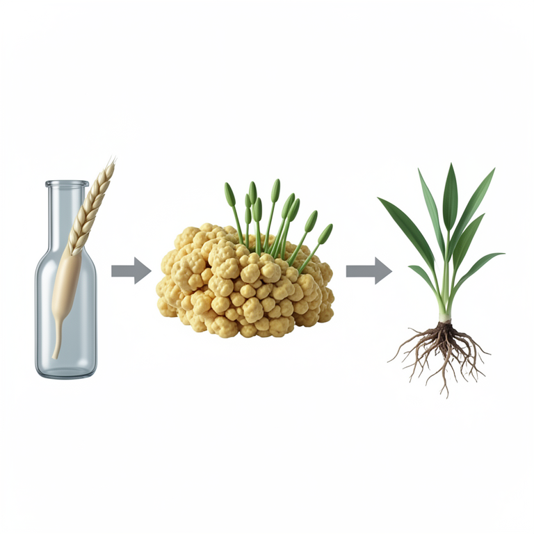 AI-generated conceptual illustration (Triticum aestivum (wheat) plant tissues). It explains the idea and does not show study data.