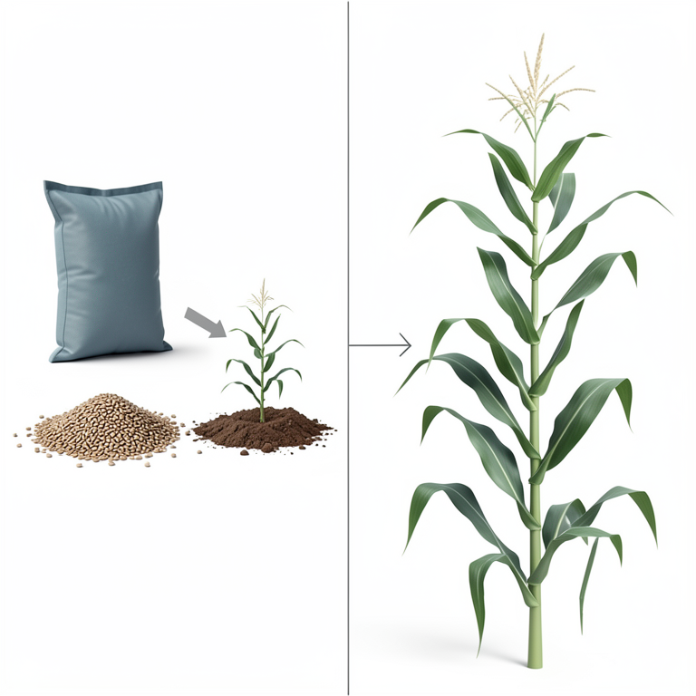 AI-generated conceptual illustration (maize plants in a field). It explains the idea and does not show study data.