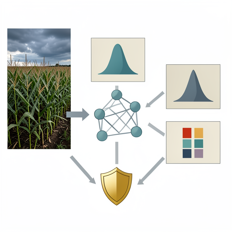 AI-generated conceptual illustration (Maize crops in a field). It explains the idea and does not show study data.