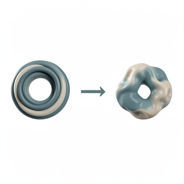 AI-generated conceptual illustration (Abstract mathematical structures represented as geometric rings and algebraic manifolds). It explains the idea and does not show study data.