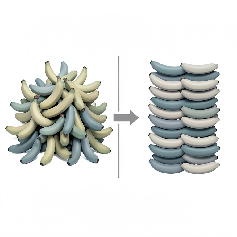 AI-generated conceptual illustration (bananas in a wholesale agricultural market setting). It explains the idea and does not show study data.