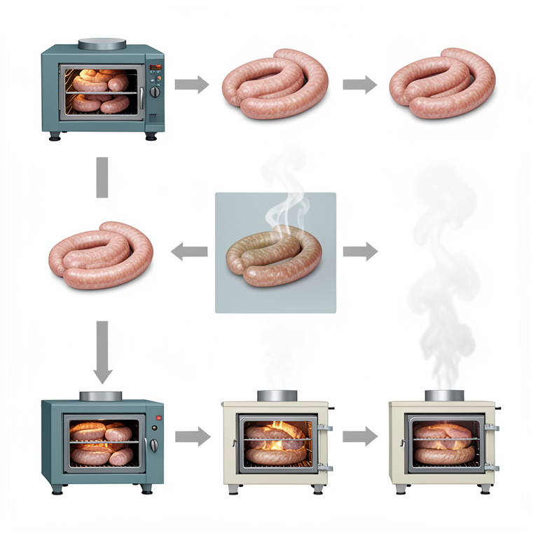 AI-generated conceptual illustration (fermented chicken sausages). It explains the idea and does not show study data.