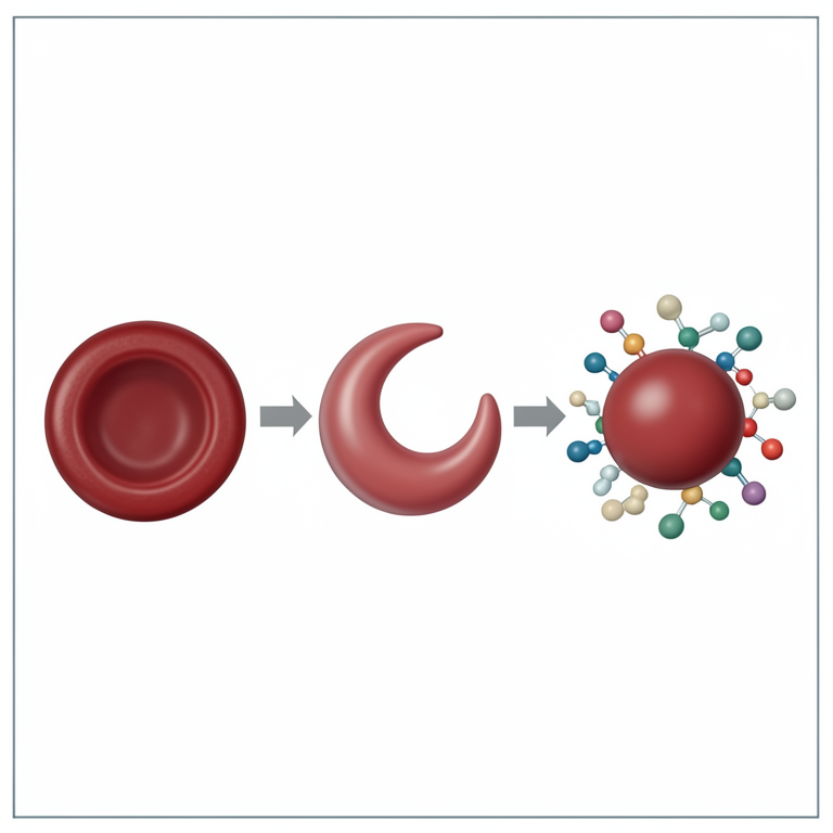 AI-generated conceptual illustration (human red blood cells and plant-derived bioactive molecules). It explains the idea and does not show study data.