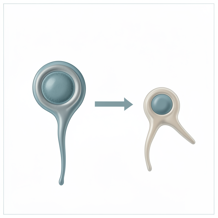 AI-generated conceptual illustration (bovine sperm cells). It explains the idea and does not show study data.