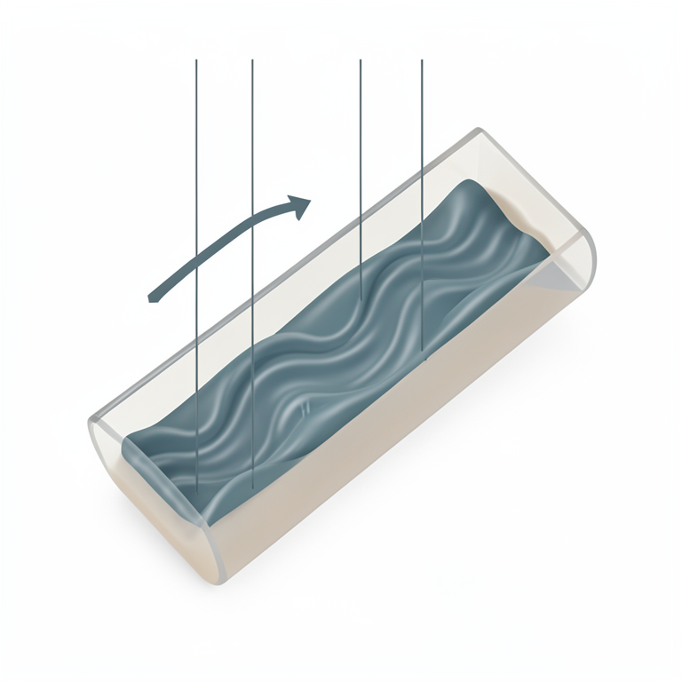 AI-generated conceptual illustration (A couple stress fluid flowing through an inclined two-dimensional channel). It explains the idea and does not show study data.