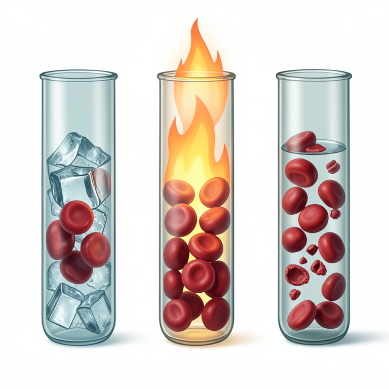 AI-generated conceptual illustration (rabbit red blood cells in test tubes). It explains the idea and does not show study data.