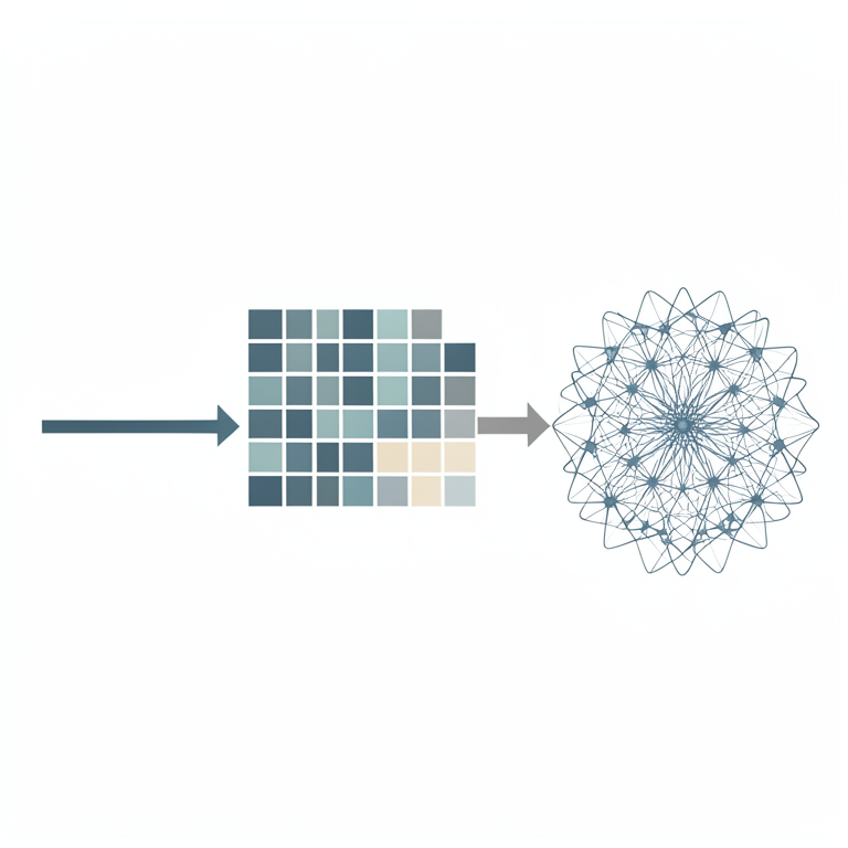 AI-generated conceptual illustration (Abstract geometric representations of mathematical operations). It explains the idea and does not show study data.