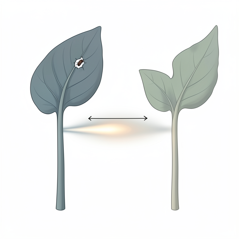 AI-generated conceptual illustration (Arabidopsis thaliana and Nicotiana attenuata plants). It explains the idea and does not show study data.