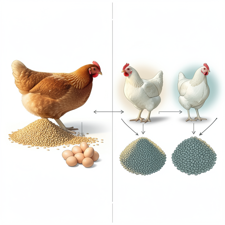 AI-generated conceptual illustration (laying hens). It explains the idea and does not show study data.