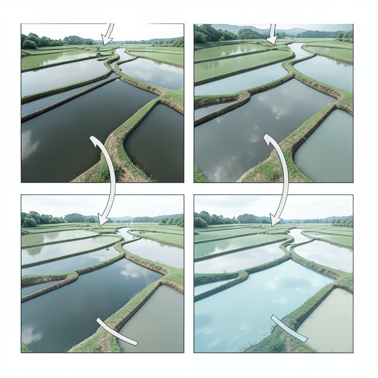 AI-generated conceptual illustration (Agricultural landscapes and water bodies in Kerala, India). It explains the idea and does not show study data.