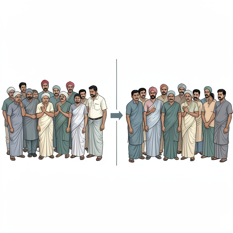 AI-generated conceptual illustration (Indian farmers in rural Bihar). It explains the idea and does not show study data.