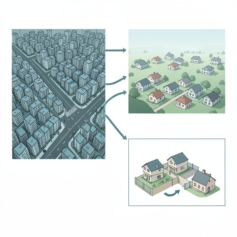 AI-generated conceptual illustration (Urban residential buildings in Hanoi city). It explains the idea and does not show study data.