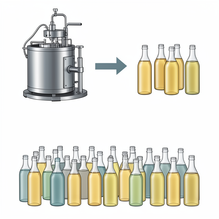 AI-generated conceptual illustration (cold press oil extraction equipment and bottled vegetable oil). It explains the idea and does not show study data.