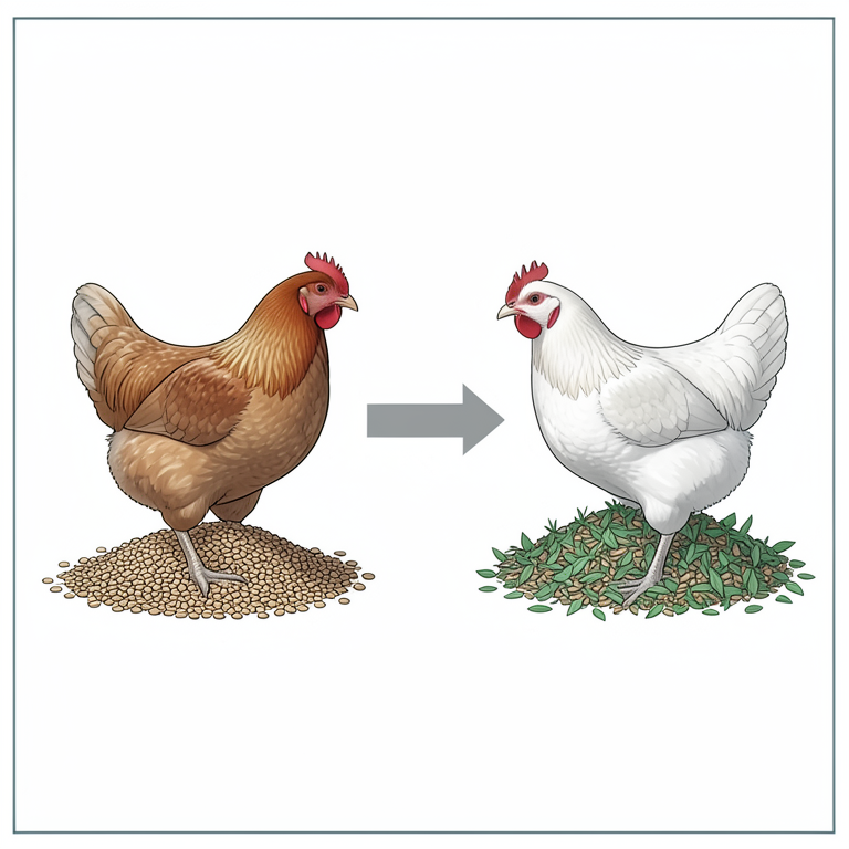 AI-generated conceptual illustration (broiler chickens). It explains the idea and does not show study data.
