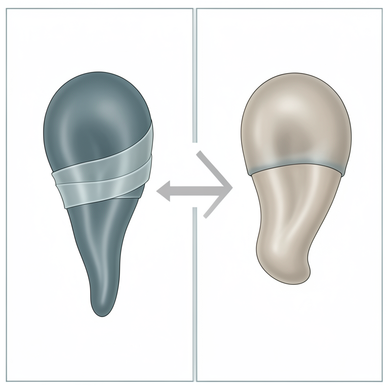 AI-generated conceptual illustration (canine penis and prepuce). It explains the idea and does not show study data.