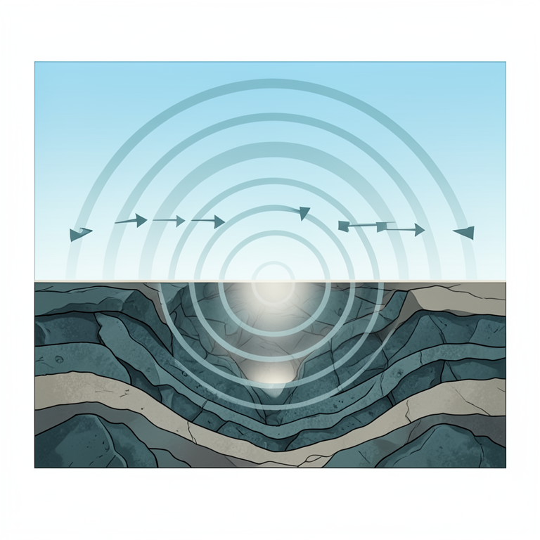 AI-generated conceptual illustration (Earth's crust and atmosphere interface in the Deccan Volcanic Province). It explains the idea and does not show study data.