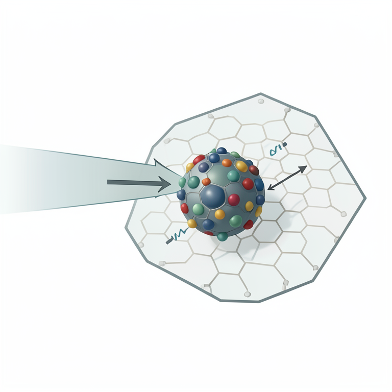 AI-generated conceptual illustration (non-metal doped nickel oxide nanoparticles on graphene oxide sheets). It explains the idea and does not show study data.