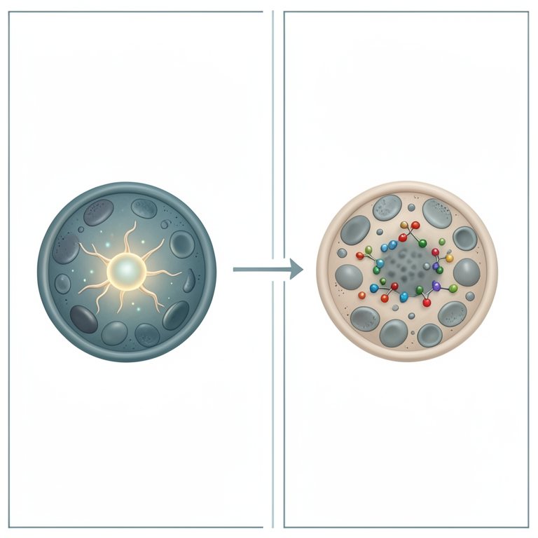 AI-generated conceptual illustration (human skin cells). It explains the idea and does not show study data.
