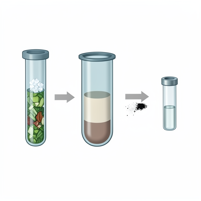 AI-generated conceptual illustration (mixed vegetables (lettuce and bell peppers) and laboratory glassware). It explains the idea and does not show study data.