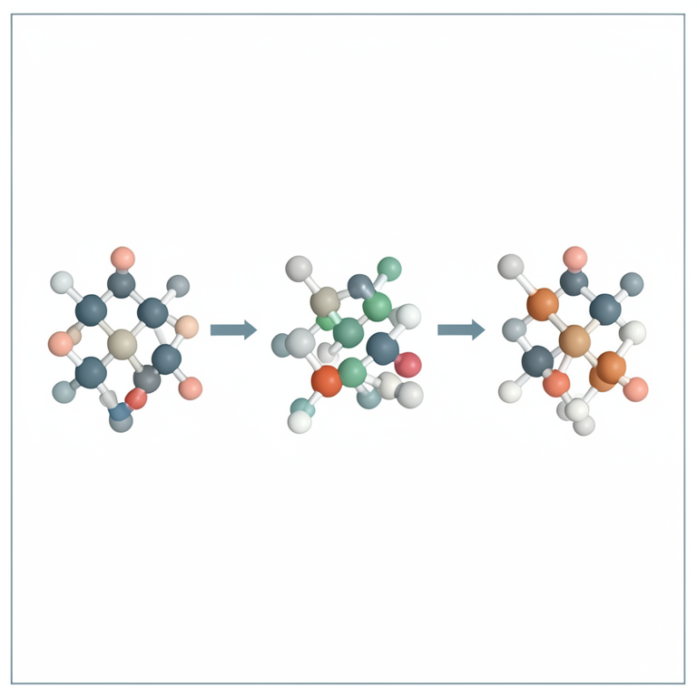 AI-generated conceptual illustration (L-cysteine molecules and metal ions (lead, copper, and cadmium) in an acetate buffer solution). It explains the idea and does not show study data.