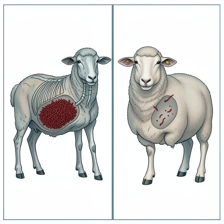 AI-generated conceptual illustration (sheep (Ovis aries)). It explains the idea and does not show study data.