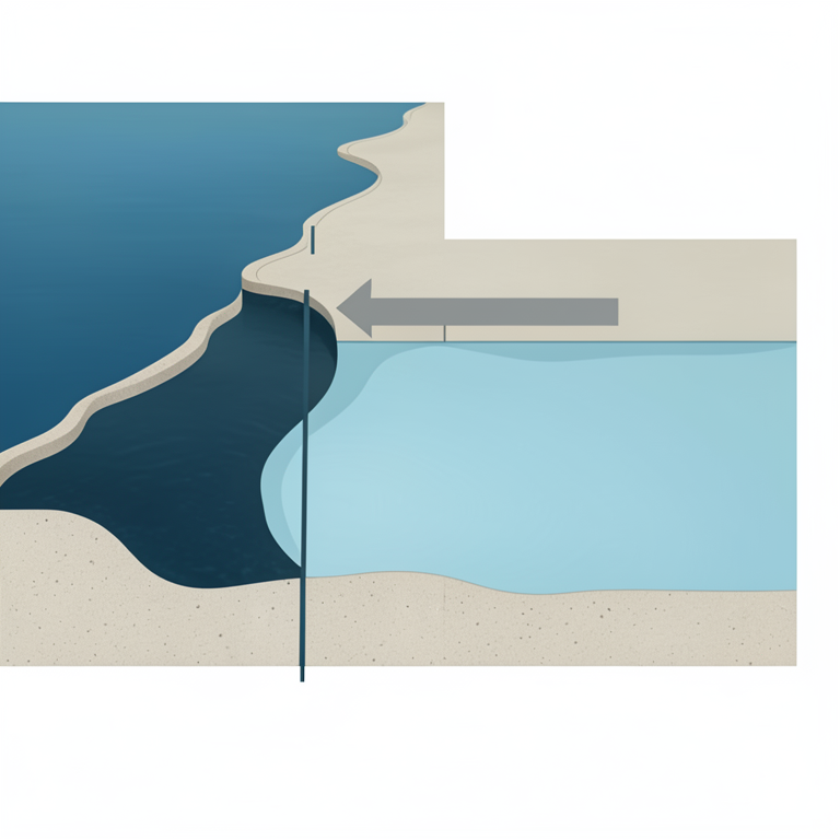 AI-generated conceptual illustration (Coastal aquifer of the Irrawaddy delta). It explains the idea and does not show study data.
