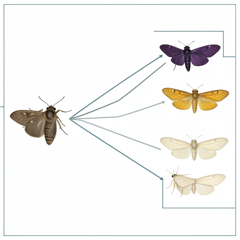 AI-generated conceptual illustration (Pyrausta moths). It explains the idea and does not show study data.