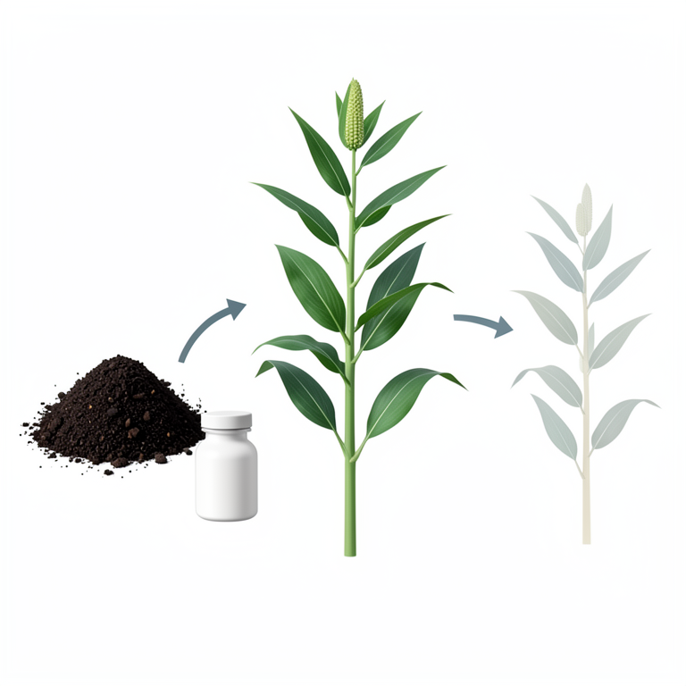 AI-generated conceptual illustration (maize plants). It explains the idea and does not show study data.