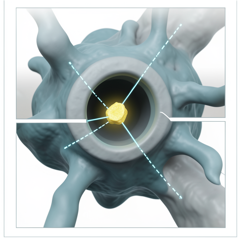 AI-generated conceptual illustration (SARS-CoV-2 main protease protein and a quercetin molecule). It explains the idea and does not show study data.