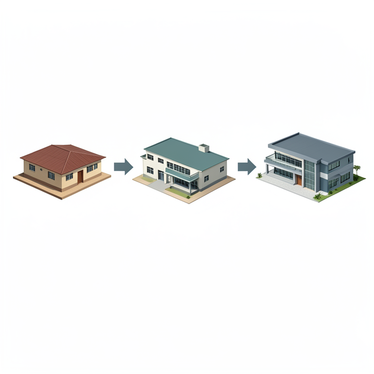 AI-generated conceptual illustration (A small-scale credit union office building in a rural Tanzanian village setting). It explains the idea and does not show study data.