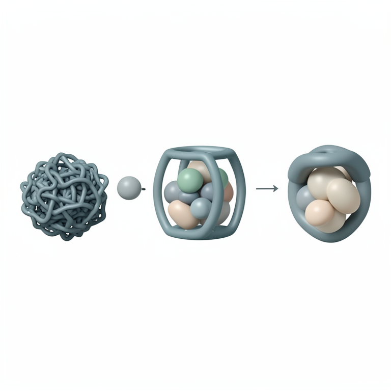 AI-generated conceptual illustration (human cellular proteins and molecular chaperones). It explains the idea and does not show study data.
