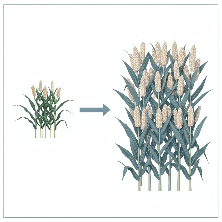 AI-generated conceptual illustration (maize plants). It explains the idea and does not show study data.