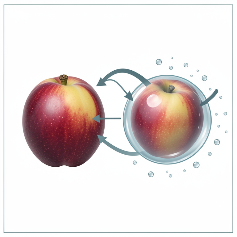 AI-generated conceptual illustration (fresh nectarines). It explains the idea and does not show study data.