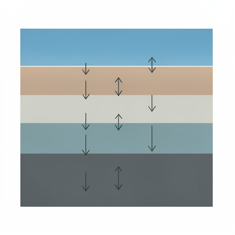 AI-generated conceptual illustration (Caspian Sea bottom sediments). It explains the idea and does not show study data.