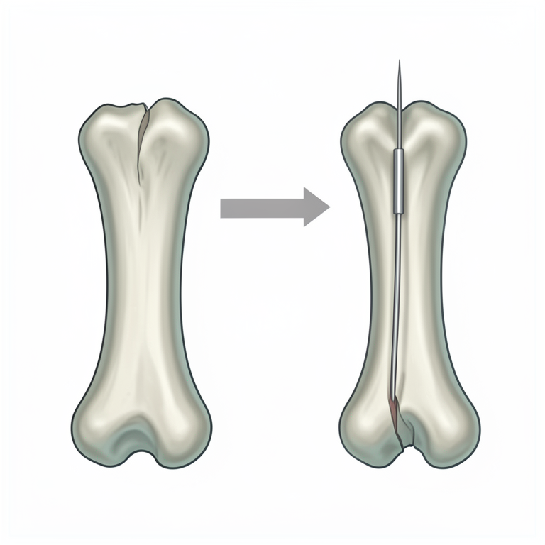 AI-generated conceptual illustration (duckling tibiotarsus bone). It explains the idea and does not show study data.