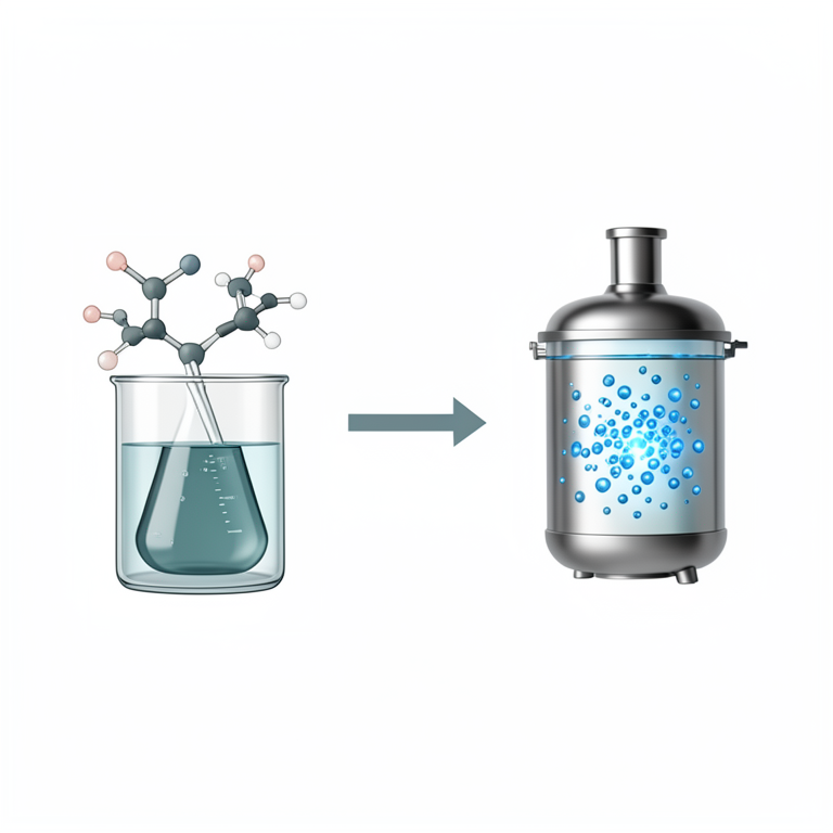AI-generated conceptual illustration (citric acid and ethylenediamine molecules transforming into nitrogen-doped carbon dots in a hydrothermal autoclave). It explains the idea and does not show study data.