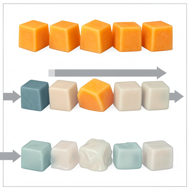 AI-generated conceptual illustration (fresh-cut papaya cubes). It explains the idea and does not show study data.