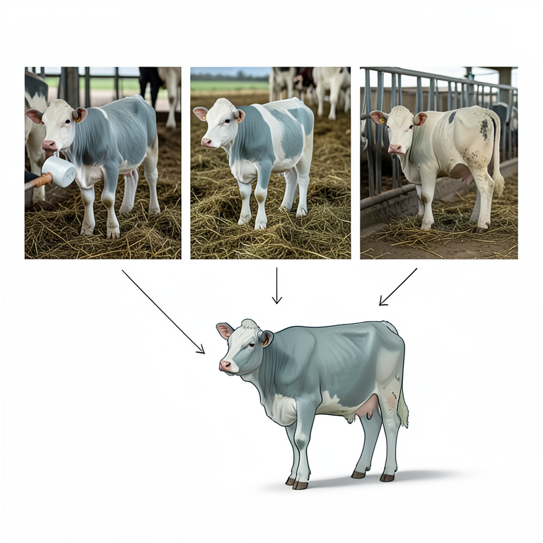 AI-generated conceptual illustration (calf calves). It explains the idea and does not show study data.