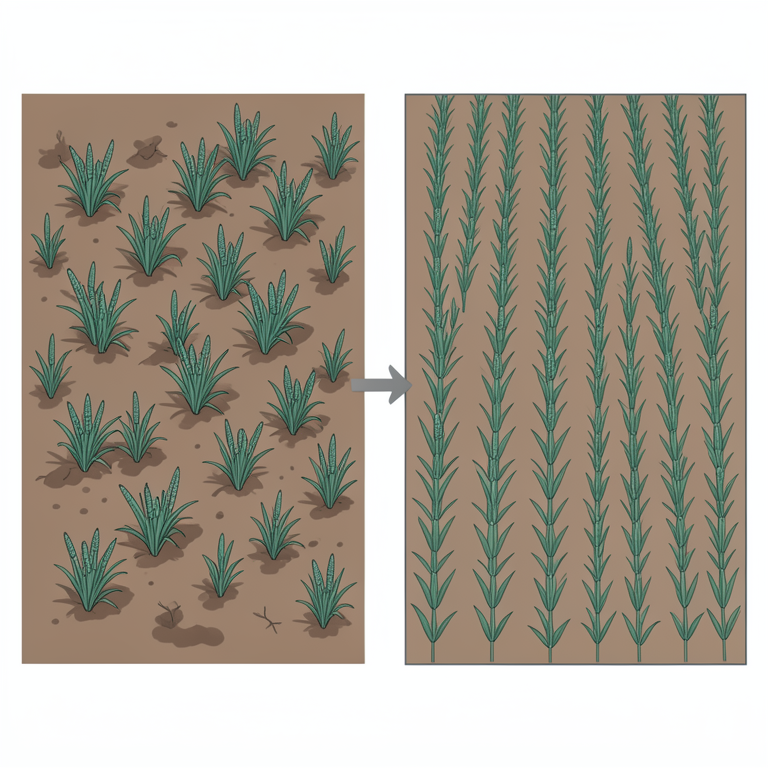 AI-generated conceptual illustration (rabi sorghum plants in a field). It explains the idea and does not show study data.