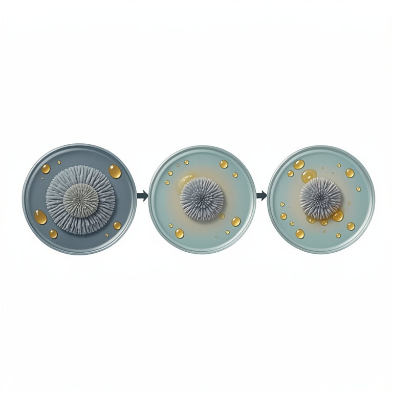 AI-generated conceptual illustration (Apis dorsata honey and fungal colonies in Petri dishes). It explains the idea and does not show study data.