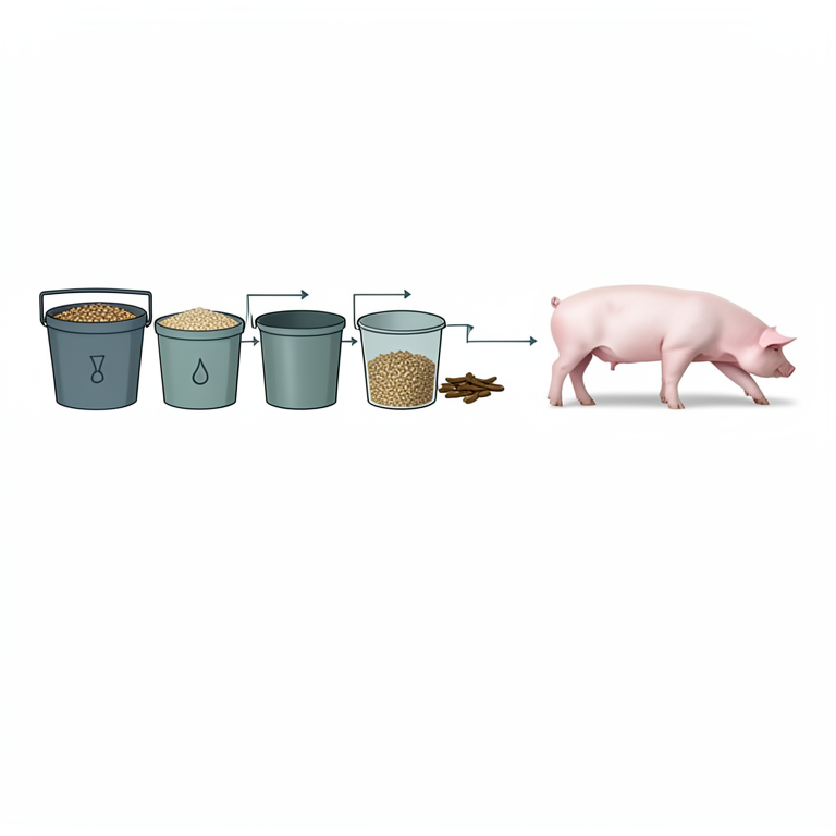 AI-generated conceptual illustration (grower pigs and Prosopis juliflora pods). It explains the idea and does not show study data.