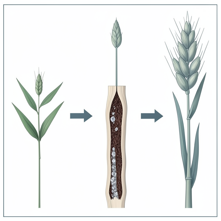 AI-generated conceptual illustration (oat plants (Avena sativa)). It explains the idea and does not show study data.