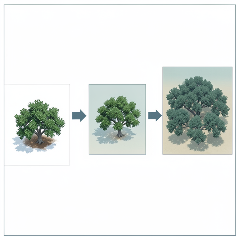 AI-generated conceptual illustration (Kagzi lime trees in farm plots). It explains the idea and does not show study data.
