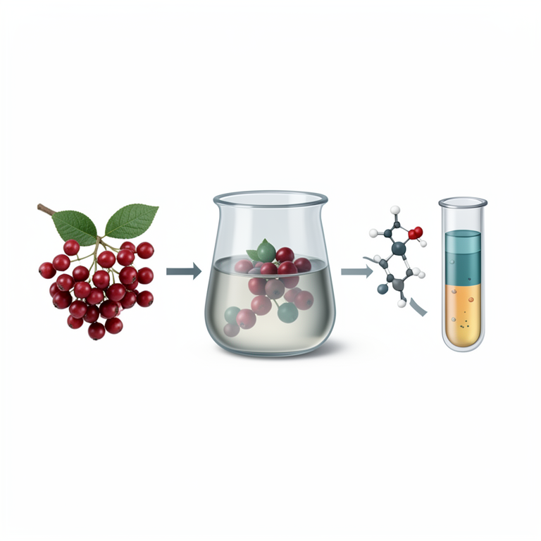 AI-generated conceptual illustration (Meyna laxiflora fruits). It explains the idea and does not show study data.