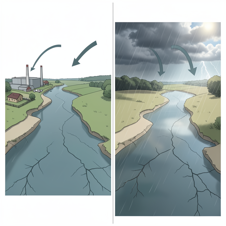 AI-generated conceptual illustration (river tributaries). It explains the idea and does not show study data.