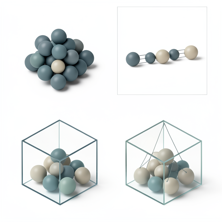 AI-generated conceptual illustration (Abstract geometric representations of data structures). It explains the idea and does not show study data.