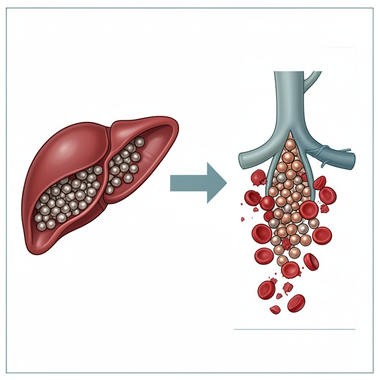 AI-generated conceptual illustration (sheep, goat, and cattle livers and red blood cells). It explains the idea and does not show study data.
